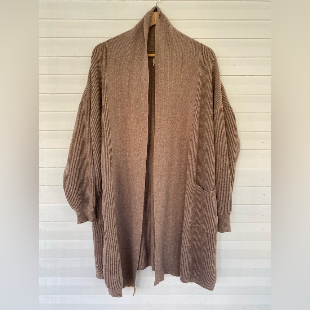 Dreamers Long open ribbed cardigan
